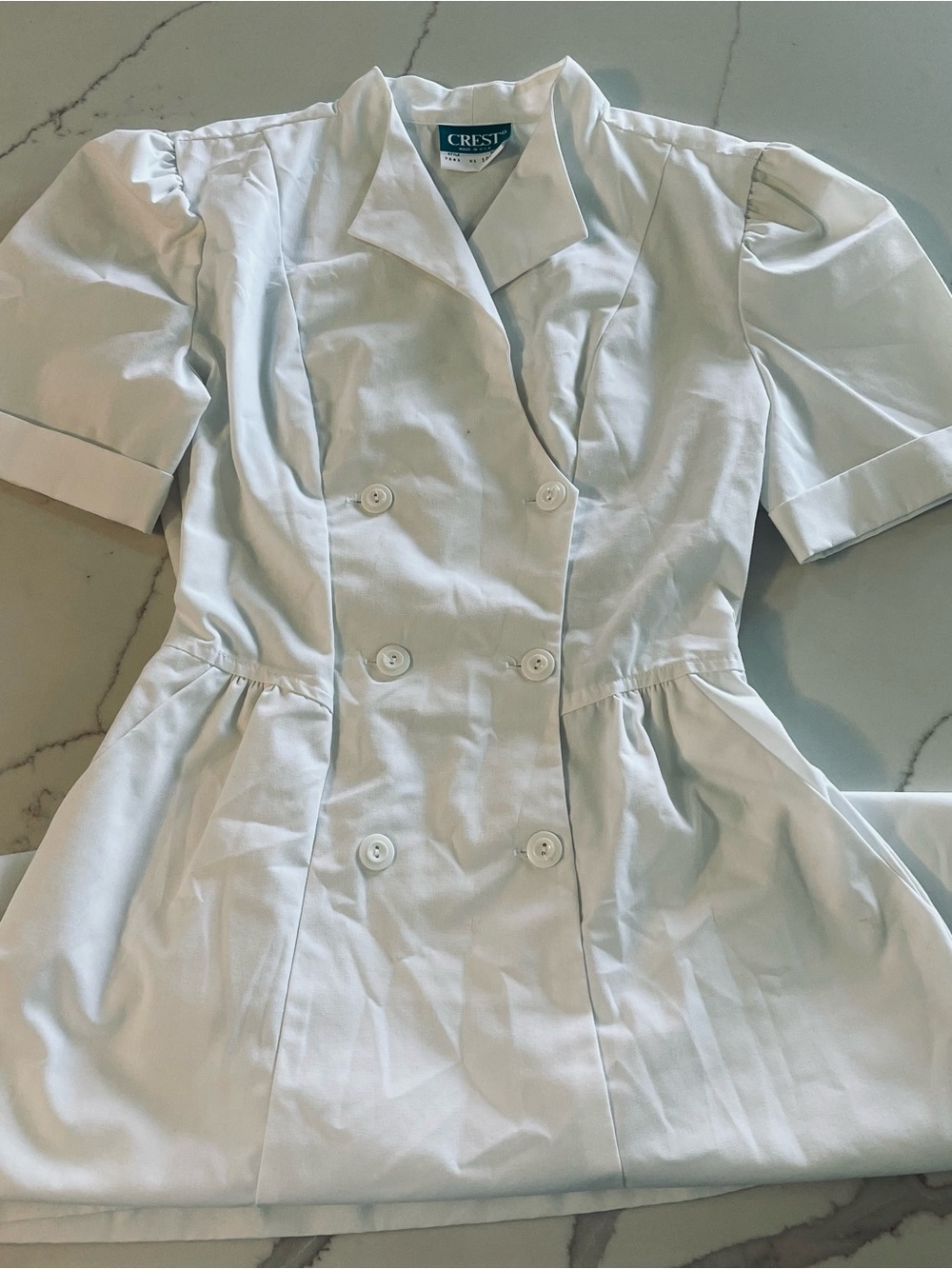 VTG Crest Nurses Uniform Double-Breasted Dress Pockets USA Size 10P